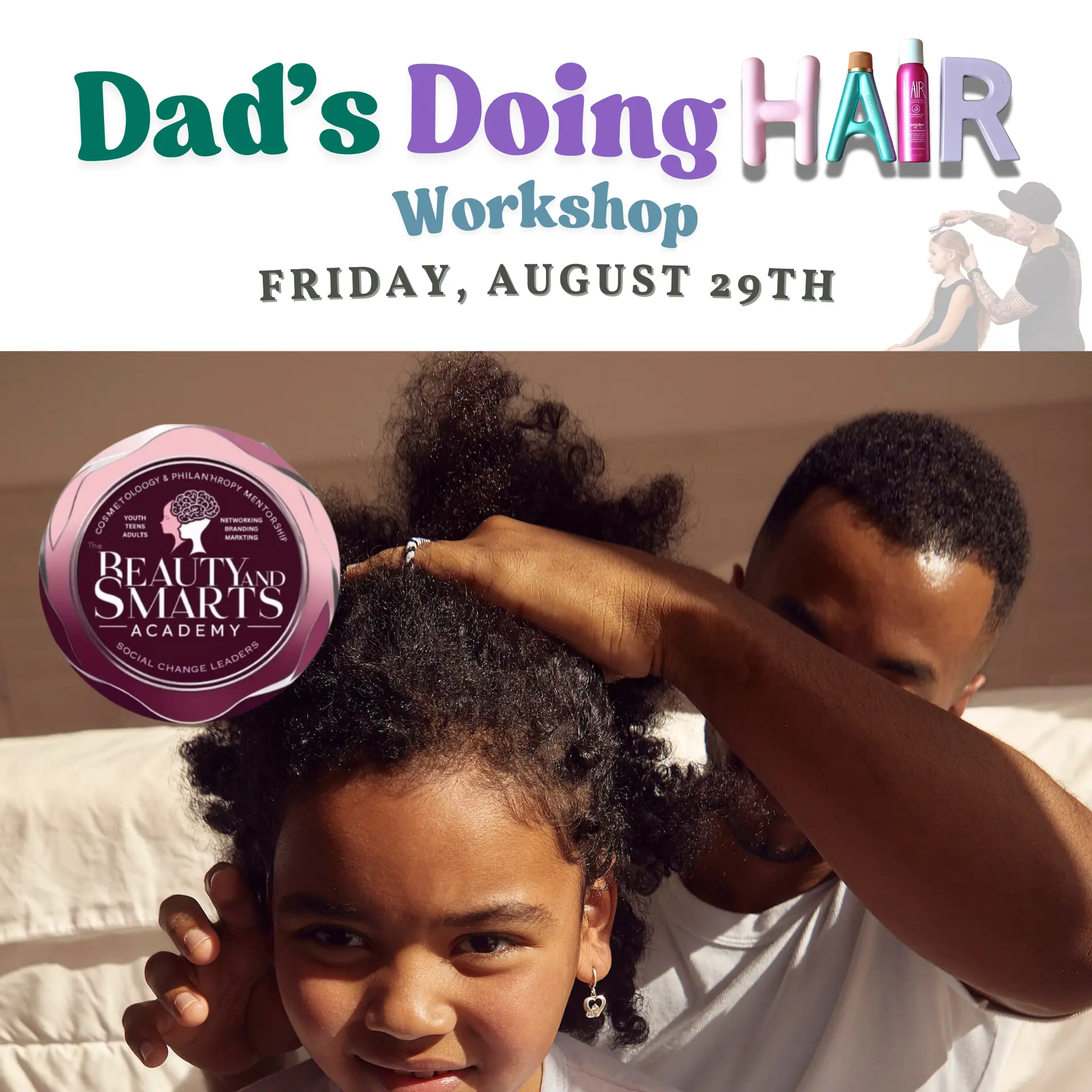 dad doing daughters hair